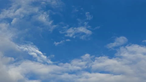 Blue sky white clouds, slow motion cumulus clouds, white clouds background Video stock 205310791