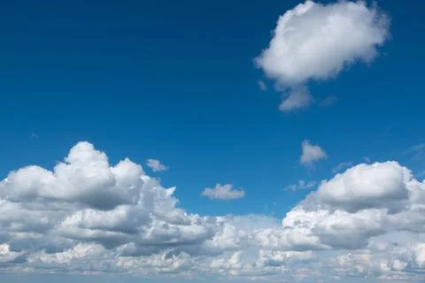Blue sky with white clouds. space to write a personalized message Stock Photos