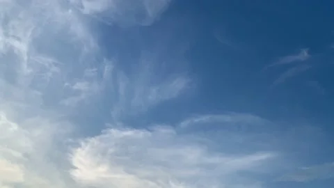 Blue sky with white clouds on a summer day drone shooting Stock Footage 145731005