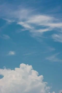 Blue sky with white clouds. Summer background 스톡 사진