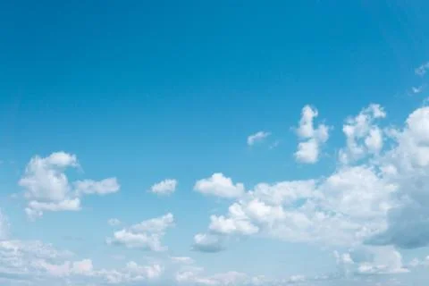 Blue sky with white clouds. Summer beautiful landscape Stock Photos