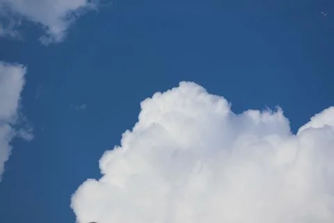 The blue sky with white clouds in summer Stock Photos
