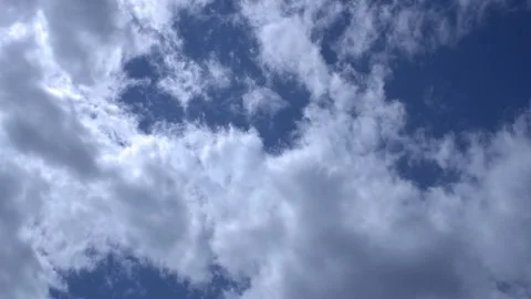 Blue Sky with White Clouds, Sunny Cloudy Sky Texture Background, Time lapse. Stock Footage 247541882
