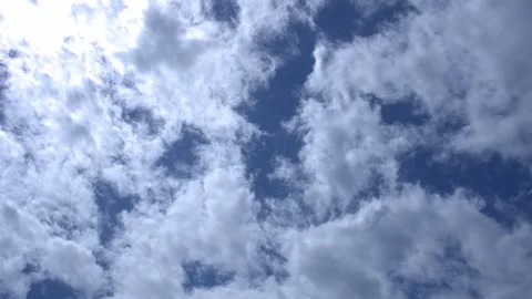 Blue Sky with White Clouds, Sunny Cloudy Sky Texture Background, Time lapse. Video stock 247541885