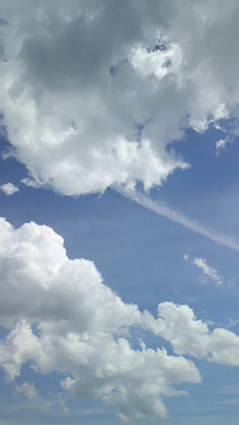 Blue sky with white clouds on sunny day Stock Footage 274561506