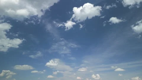 Blue sky with white clouds on sunny day Stock Footage 275186902