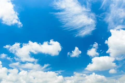 Blue sky with white clouds. T Stock Photos