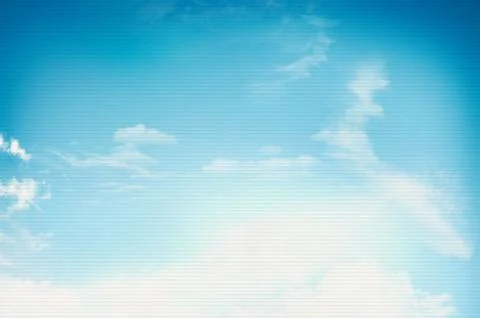 Blue sky with white clouds on texture paper Stock Illustration