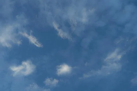 Blue Sky White Clouds Texture Pattern Background Stockfoto's