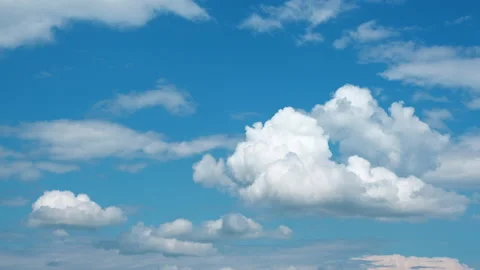 Blue sky white clouds time lapse move swim quickly and change shape Stock Footage 137939894