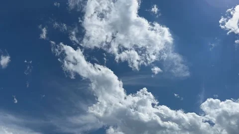 Blue sky with white clouds. Time lapse shooting of cumulus clouds. Stock-Footage 201813588