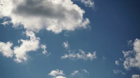 Blue sky with white clouds. Timelapse 4K Stock Footage