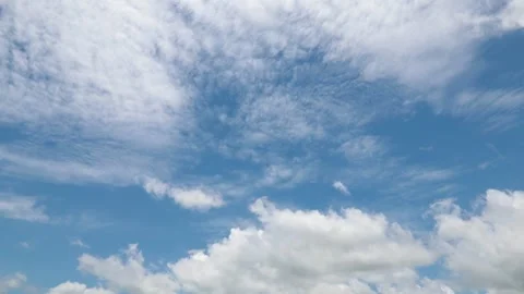 Blue sky white clouds, Timelapse sky Video stock 204889189