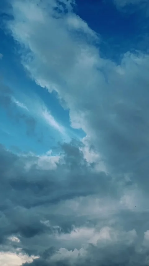 Blue Sky White Clouds in Timelapse Video. Fluffy White Clouds. Cumulus Cloud Video stock 310828274