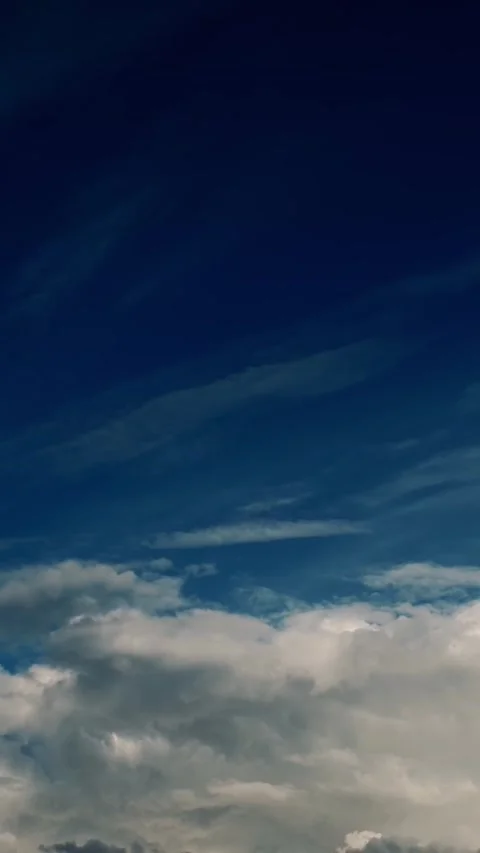 Blue Sky White Clouds in Timelapse Video. Fluffy White Clouds. Cumulus Cloud Stock Footage 313245257