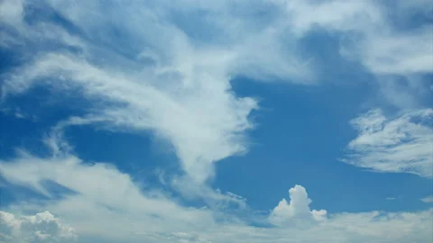 Blue Sky With White Clouds Timelapse Background Stock Footage 327066605