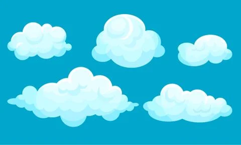 Blue sky with white clouds. Vector illustration. Illustrazione stock