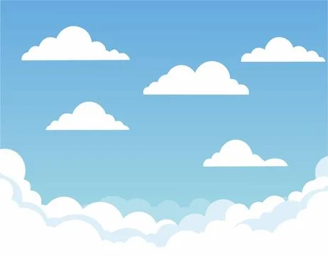 Blue sky with white clouds. Vector of the sky is clear and the clouds are s.. イラスト素材