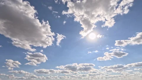 Blue sky white clouds. White clouds background. Landscape white clouds 4K Stock-Footage 217952806