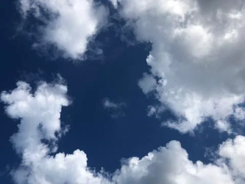 Blue sky with white clouds.Background concept.copy space. Stock Photos