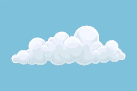 Blue sky with white cumulus cloud vector illustration Stock Illustration