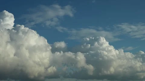 Blue Sky with White Cumulus Clouds Stock Footage 315051546