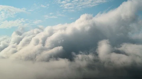 Blue sky with white fluffy clouds Video stock 120411474