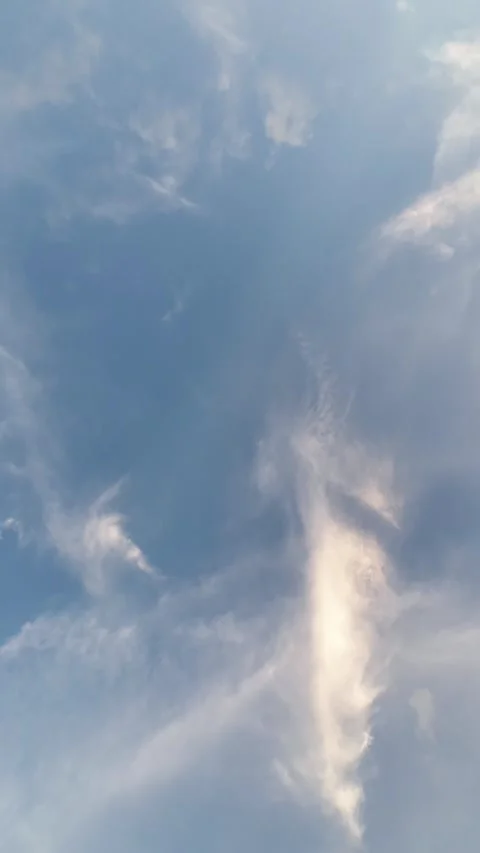 Blue Sky With White Fluffy Clouds Vertical Video Timelapse Stock Footage 288066437