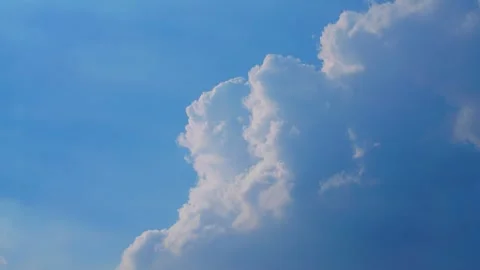Blue sky with white fluffy clouds on a sunny day Time Lapse, Timelapse Nature Stock Footage 328408983