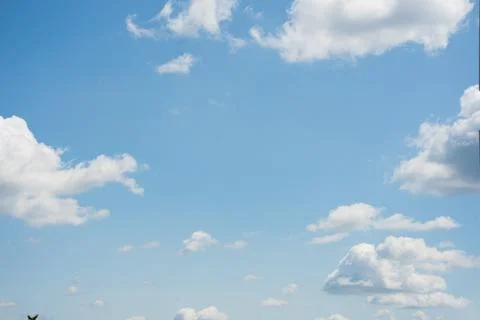 Blue sky with white small clouds,sky background Stock Photos