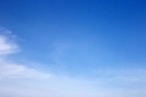 Blue sky with white, soft clouds Stock Photos