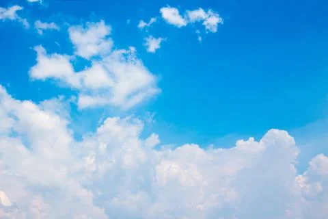 Blue sky with white thin cloud Stock Photos