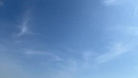 Blue Sky With Wispy Cirrus Clouds, Spinning 360 Degrees, Horizontal Video Stock Footage 308421762