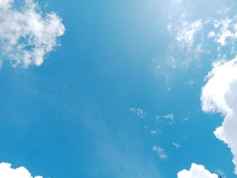 Blue Sky with Wispy Cirrus Clouds Stock Photos