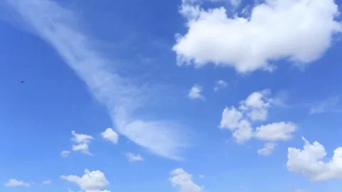 Blue Sky with Wispy Clouds and Cumulus Formations 動画素材 311529652