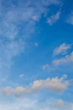 Blue Sky with Wispy Clouds 스톡 사진