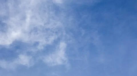 Blue Sky With Wispy Clouds 스톡 사진