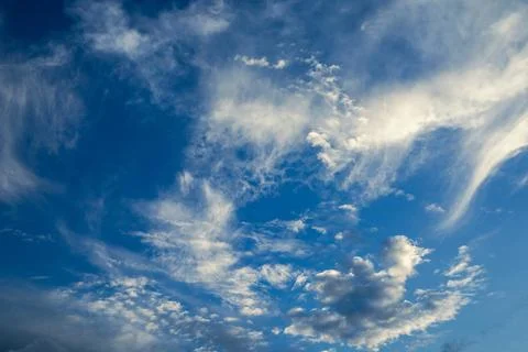 Blue Sky with Wispy Clouds Stock Photos