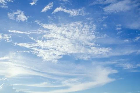 Blue Sky With Wispy Clouds Fotos de archivo