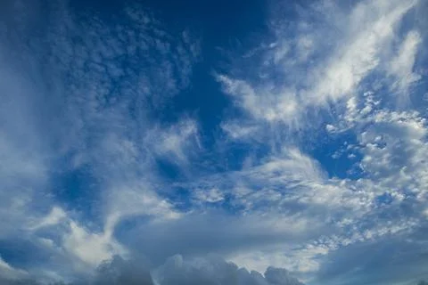 Blue Sky with Wispy Clouds Фото