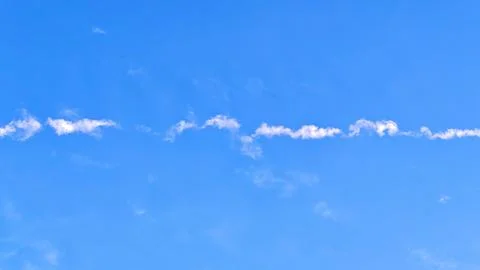 Blue Sky with Wispy Horizontal Cloud Photos