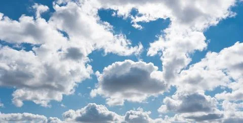 Blue sky with withe clouds in summer Stock Photos