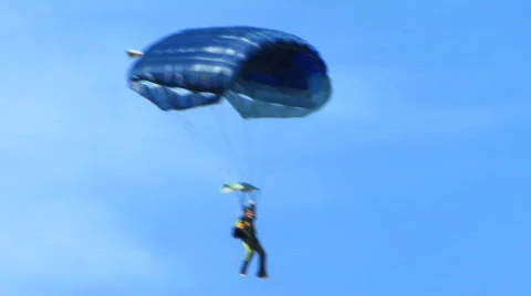 Blue Skydiver HD Stock Footage 150100