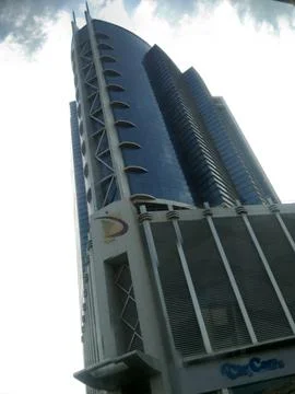 The blue skyscraper building Stock Photos