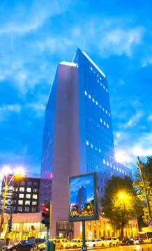 Blue skyscraper in the city Stock Photos