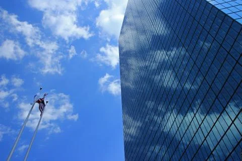Blue Skyscraper reaching into the sky Stock Photos