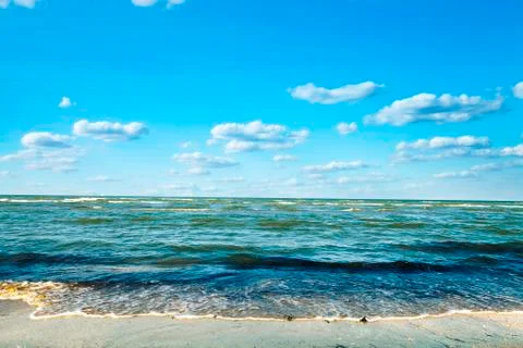 Blue sky,sun and sea Stock Photos