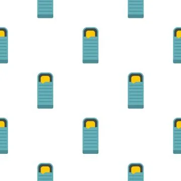 Blue sleeping bag pattern flat 스톡 일러스트