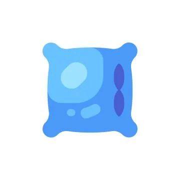 Blue sleeping pillow flat icon Stock Illustration