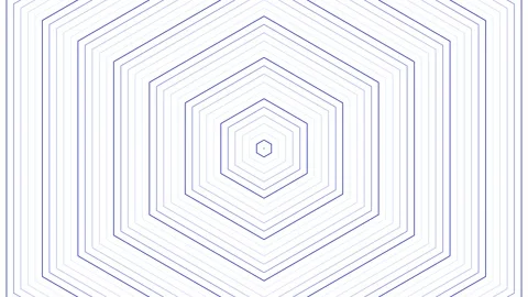 Blue slim hexagon star simple flat geometric on white background loop. Star.. Stock Footage 228811427